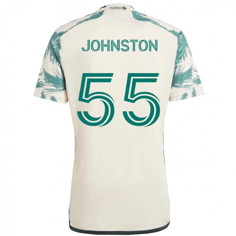 Danxen Criança Camisola Malcolm Johnston #55 Bege Verde Alternativa 2025/26 Camisa