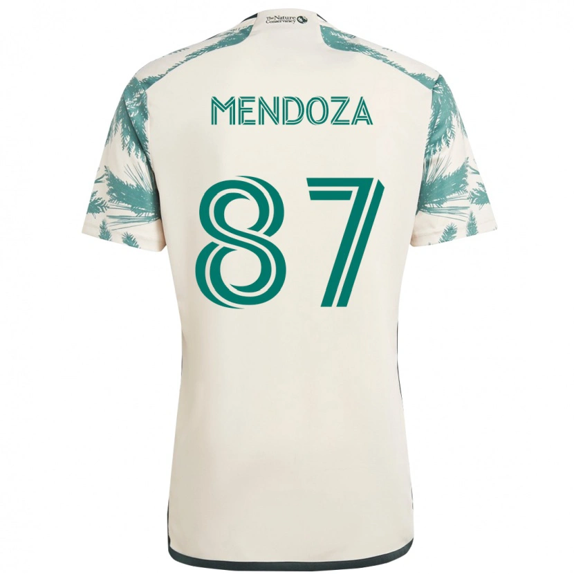 Danxen Criança Camisola Christian Mendoza #87 Bege Verde Alternativa 2025/26 Camisa