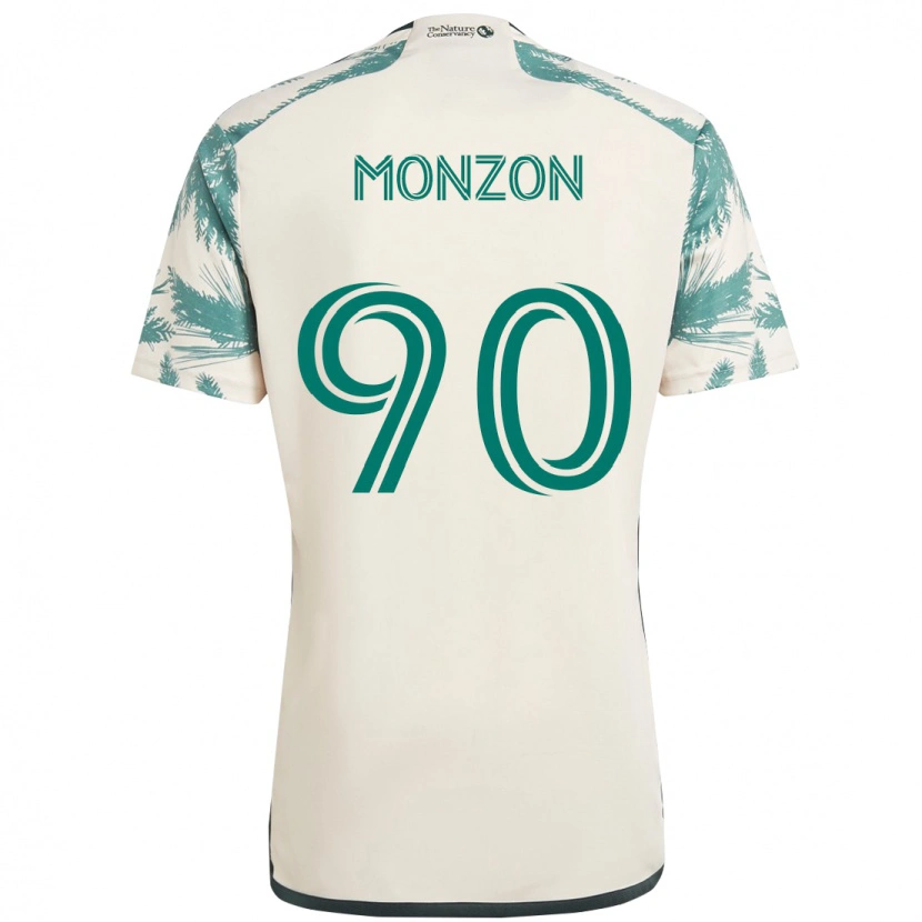 Danxen Criança Camisola Florián Monzón #90 Bege Verde Alternativa 2025/26 Camisa