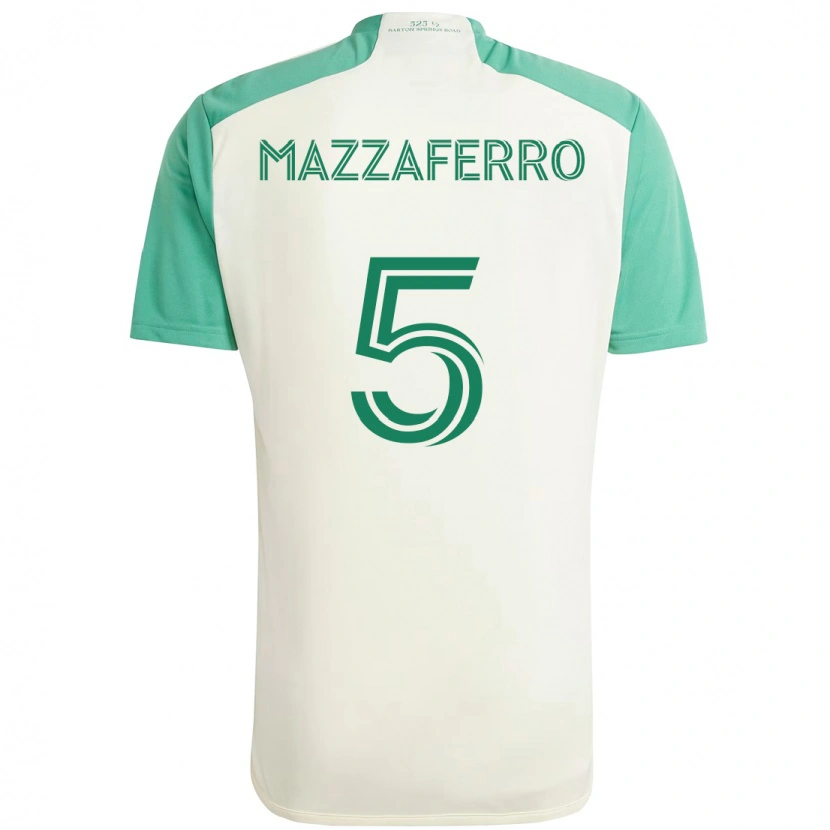 Danxen Criança Camisola Salvatore Mazzaferro #5 Branco Verde Alternativa 2025/26 Camisa