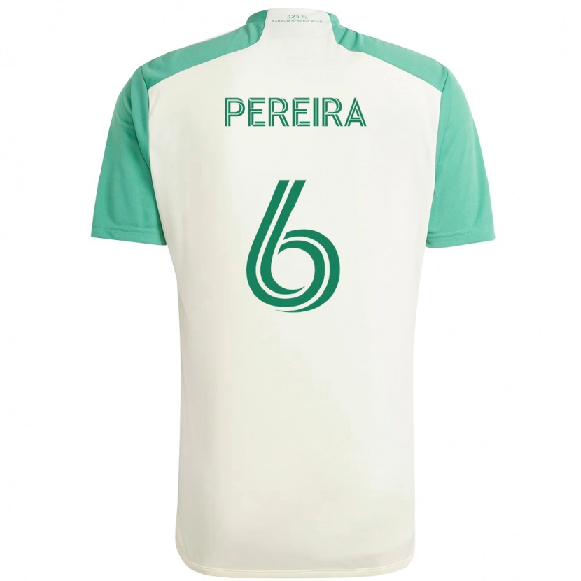 Danxen Criança Camisola Daniel Pereira #6 Branco Verde Alternativa 2025/26 Camisa
