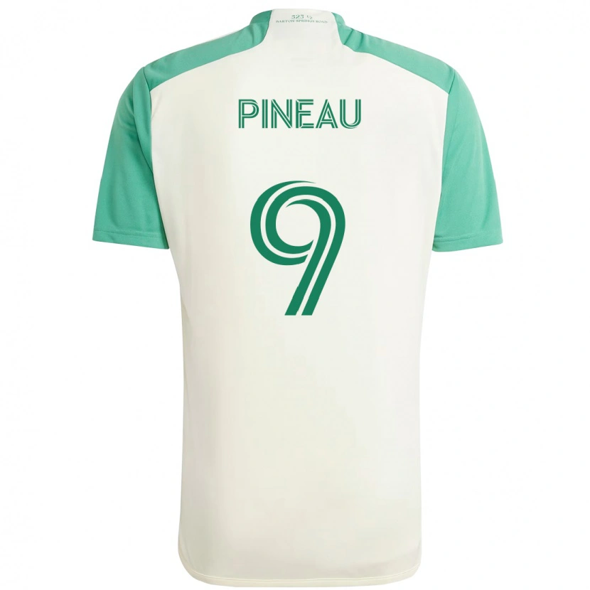 Danxen Criança Camisola Sebastien Pineau #9 Branco Verde Alternativa 2025/26 Camisa
