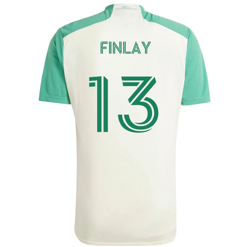 Danxen Criança Camisola Ethan Finlay #13 Branco Verde Alternativa 2025/26 Camisa
