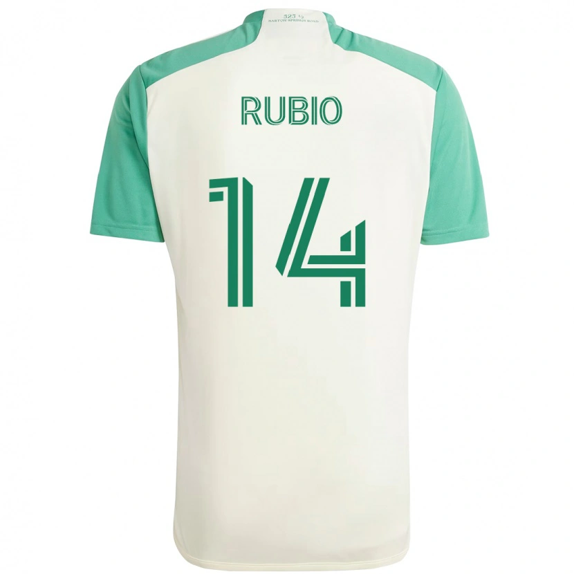 Danxen Criança Camisola Diego Rubio #14 Branco Verde Alternativa 2025/26 Camisa