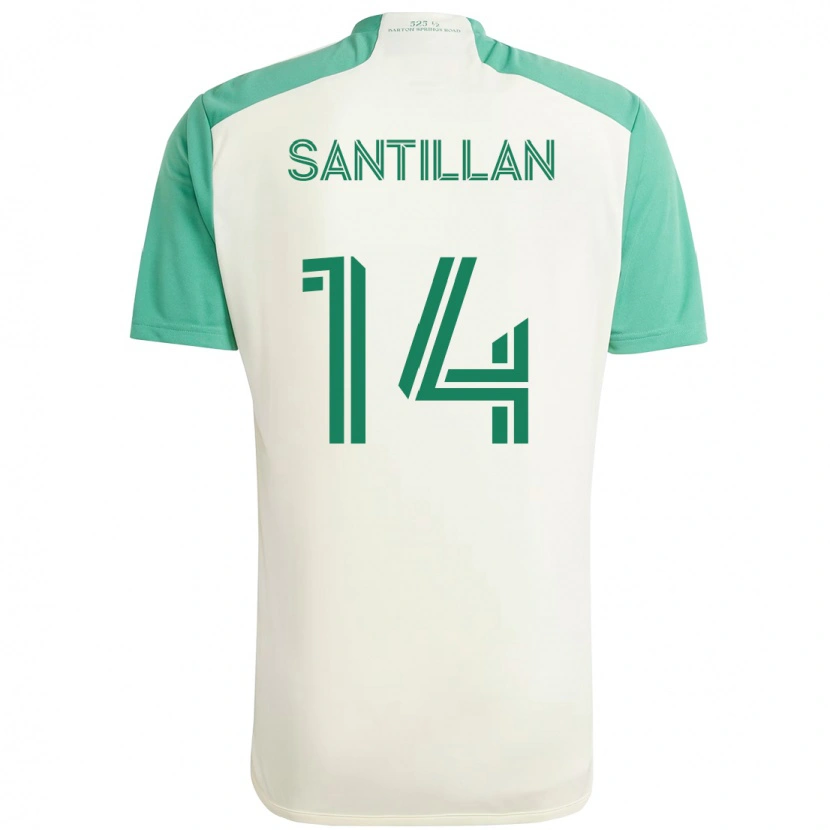 Danxen Criança Camisola Jonathan Santillan #14 Branco Verde Alternativa 2025/26 Camisa