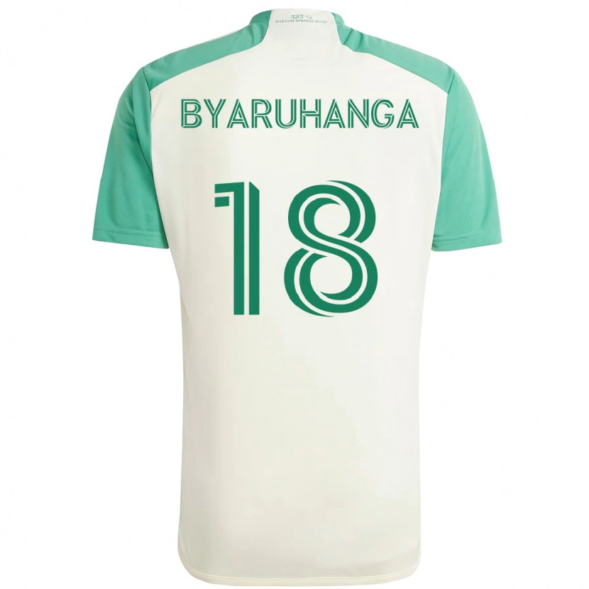 Danxen Criança Camisola Bobosi Byaruhanga #18 Branco Verde Alternativa 2025/26 Camisa