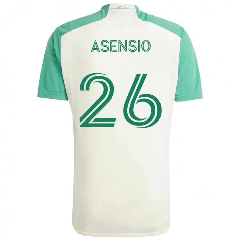 Danxen Criança Camisola Charlie Asensio #26 Branco Verde Alternativa 2025/26 Camisa