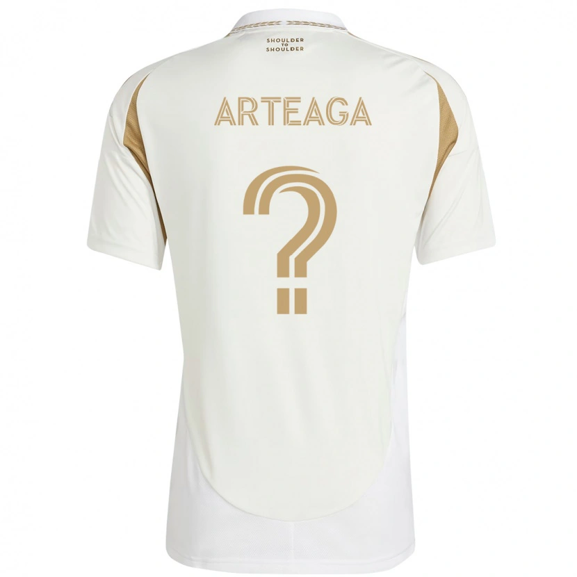 Danxen Criança Camisola James Arteaga #0 Branco Castanho Alternativa 2025/26 Camisa