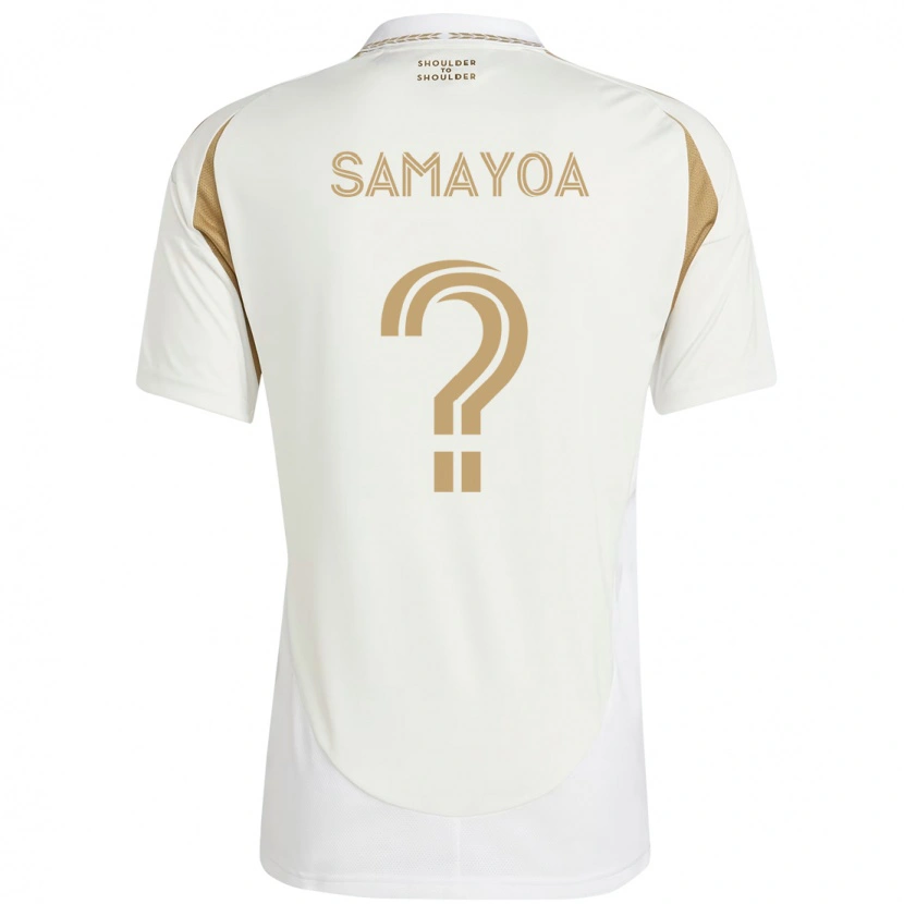 Danxen Criança Camisola Adriano Samayoa #0 Branco Castanho Alternativa 2025/26 Camisa