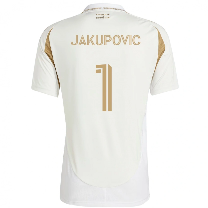 Danxen Criança Camisola Eldin Jakupovic #1 Branco Castanho Alternativa 2025/26 Camisa