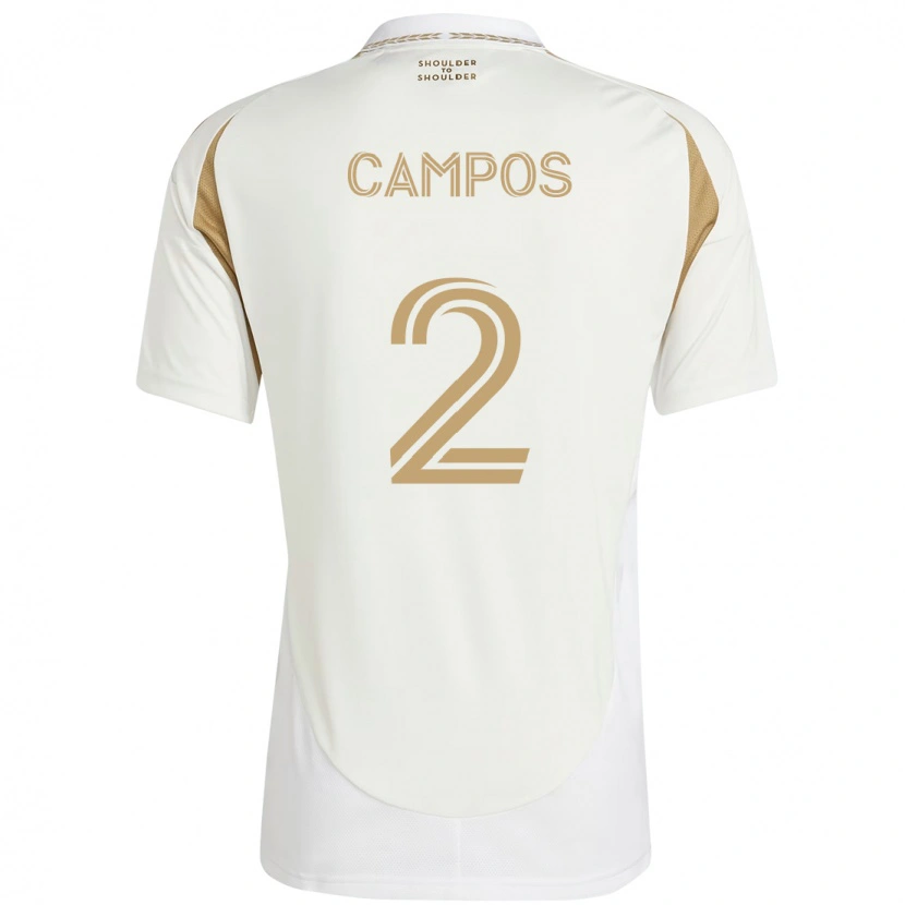 Danxen Criança Camisola Omar Campos #2 Branco Castanho Alternativa 2025/26 Camisa