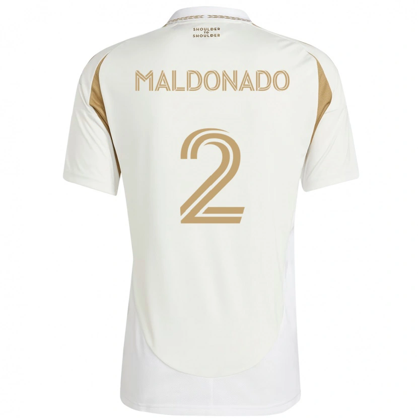 Danxen Criança Camisola Denil Maldonado #2 Branco Castanho Alternativa 2025/26 Camisa