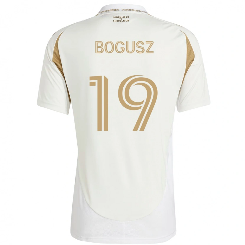 Danxen Criança Camisola Mateusz Bogusz #19 Branco Castanho Alternativa 2025/26 Camisa