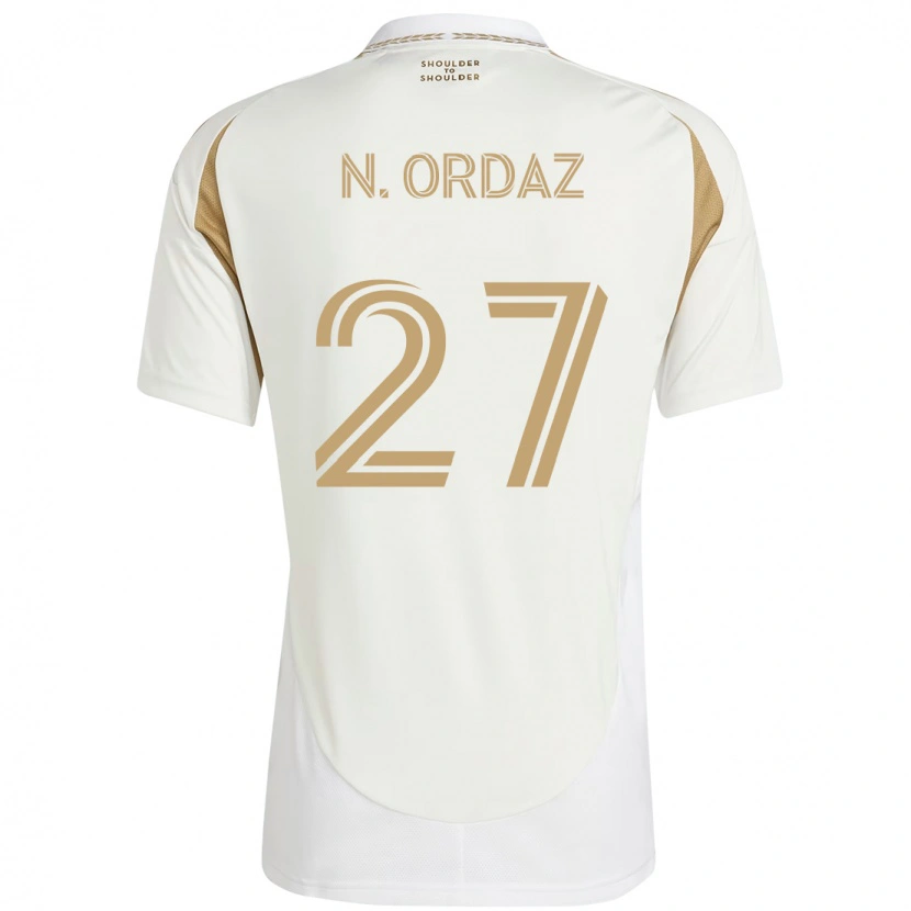 Danxen Criança Camisola Nathan Ordaz #27 Branco Castanho Alternativa 2025/26 Camisa
