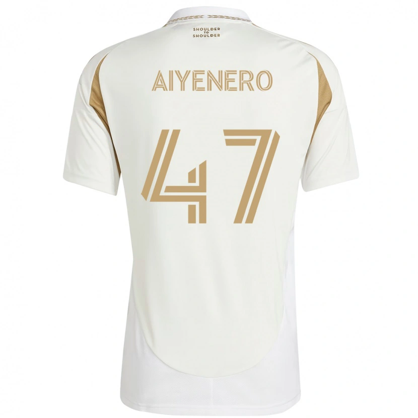 Danxen Criança Camisola Marius Aiyenero #47 Branco Castanho Alternativa 2025/26 Camisa