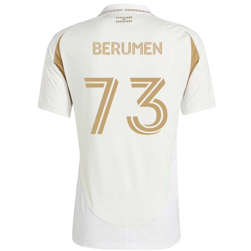 Danxen Criança Camisola Eddy Berumen #73 Branco Castanho Alternativa 2025/26 Camisa