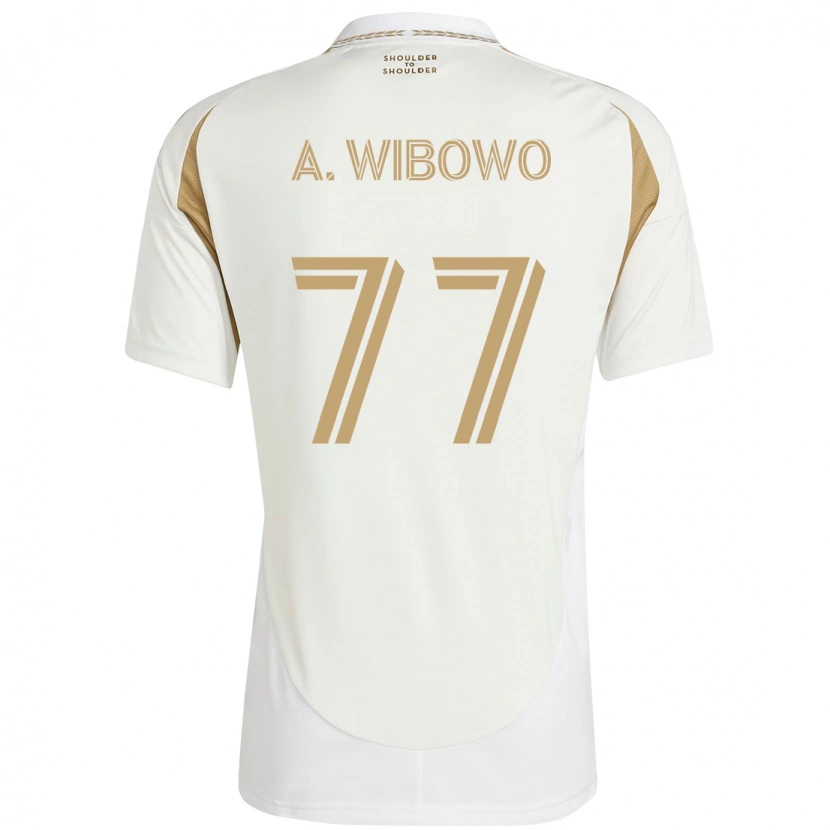 Danxen Criança Camisola Adrian Wibowo #77 Branco Castanho Alternativa 2025/26 Camisa