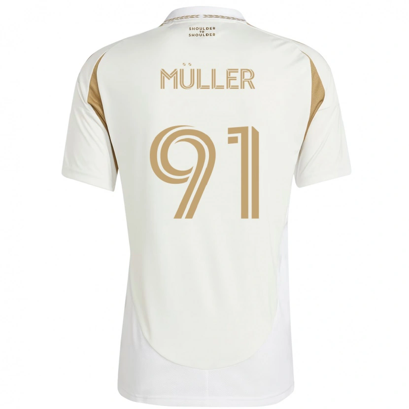 Danxen Criança Camisola Luis Müller #91 Branco Castanho Alternativa 2025/26 Camisa