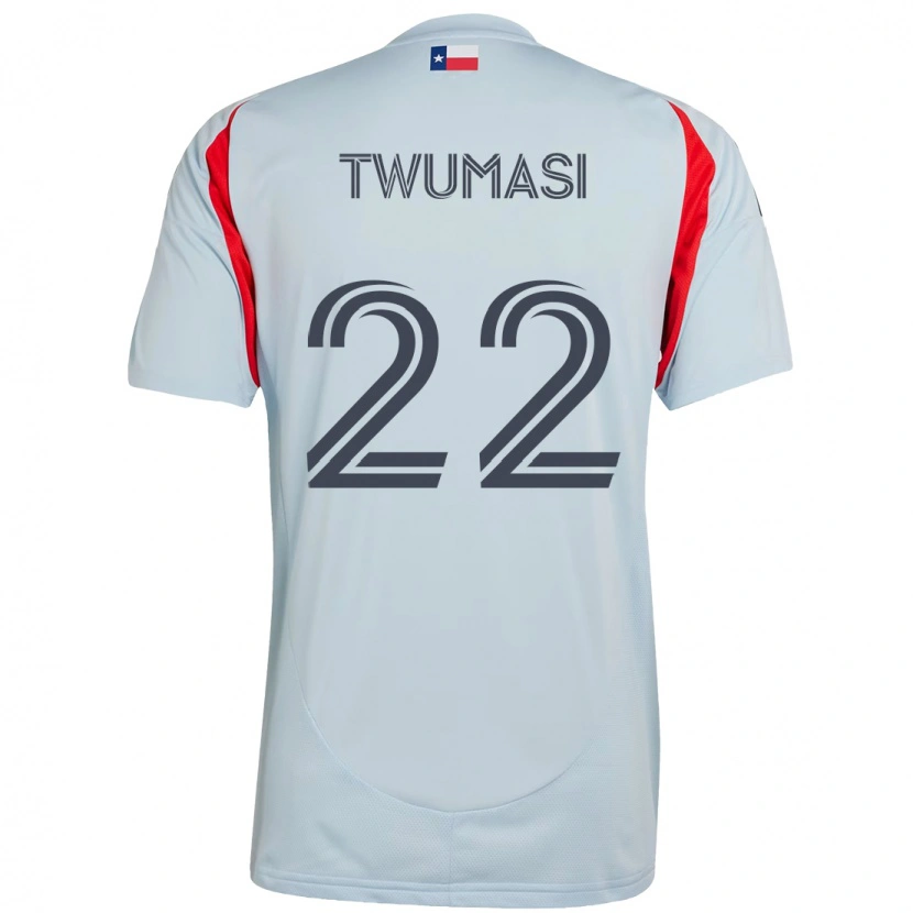 Danxen Criança Camisola Ema Twumasi #22 Azul Claro Vermelho Alternativa 2025/26 Camisa