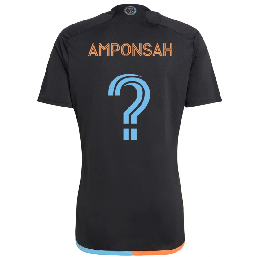 Danxen Criança Camisola Prince Amponsah #0 Preto Azul Laranja Alternativa 2025/26 Camisa