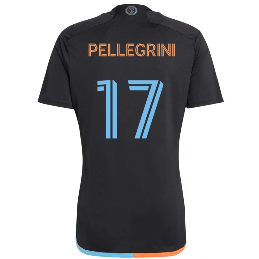 Danxen Criança Camisola Matías Pellegrini #17 Preto Azul Laranja Alternativa 2025/26 Camisa