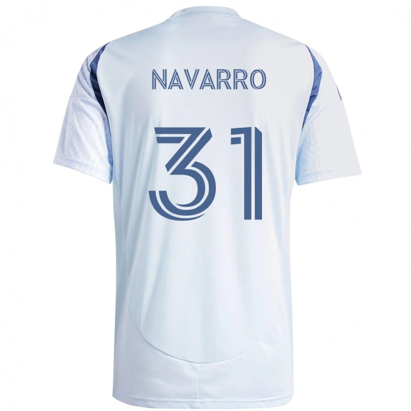 Danxen Criança Camisola Federico Navarro #31 Azul Celeste Claro Azul Alternativa 2025/26 Camisa