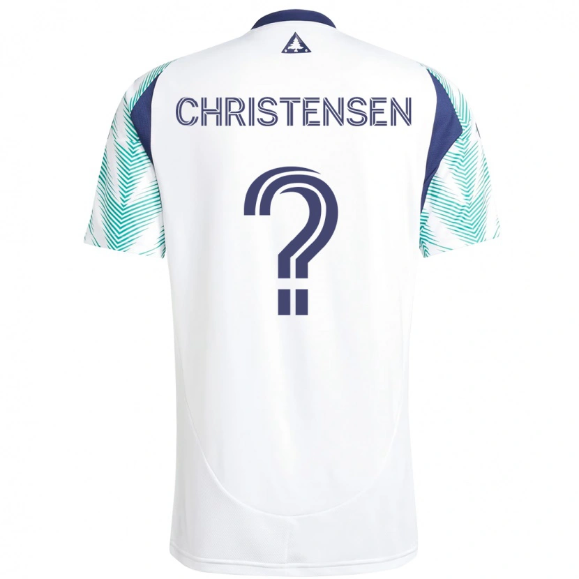 Danxen Criança Camisola Kevin Christensen #0 Branco Azul Alternativa 2025/26 Camisa