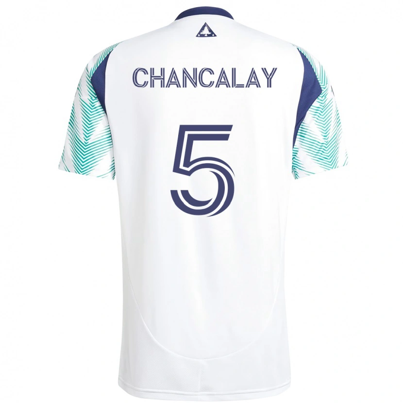 Danxen Criança Camisola Tomás Chancalay #5 Branco Azul Alternativa 2025/26 Camisa