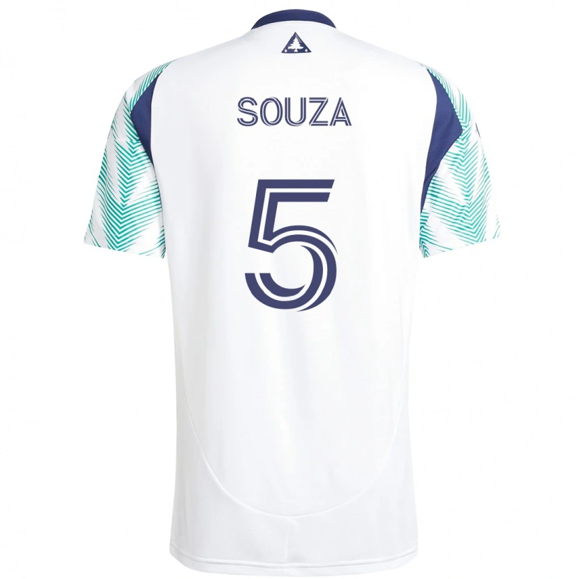 Danxen Criança Camisola Victor Souza #5 Branco Azul Alternativa 2025/26 Camisa
