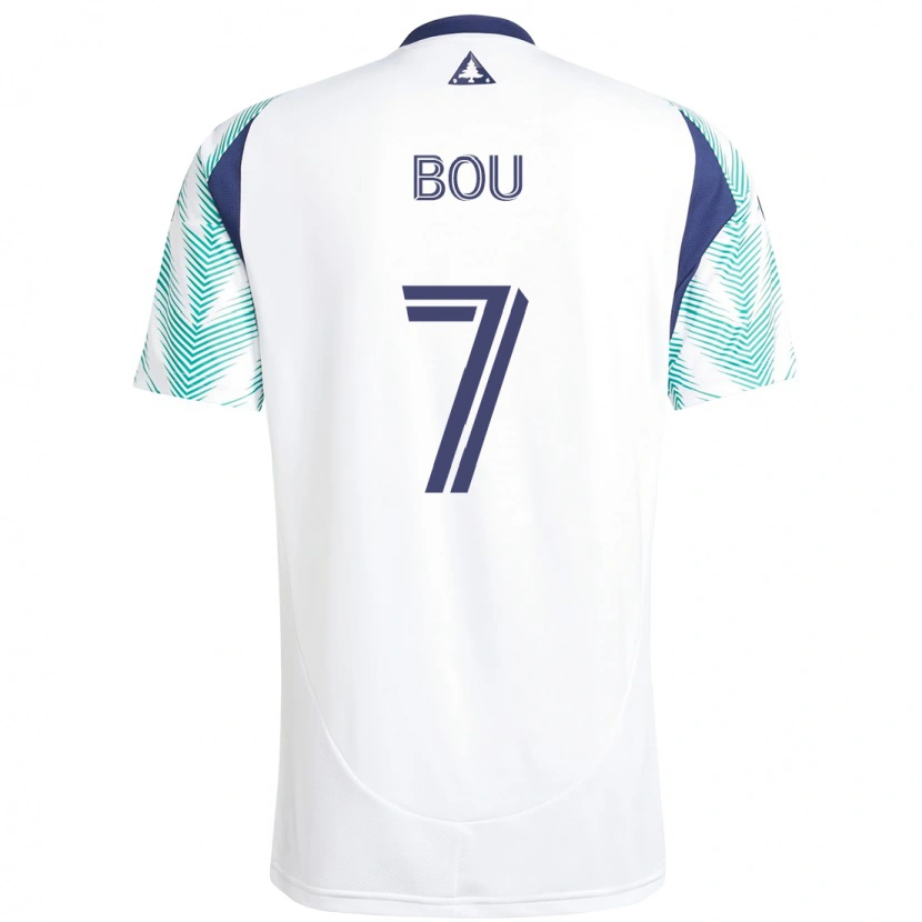 Danxen Criança Camisola Gustavo Bou #7 Branco Azul Alternativa 2025/26 Camisa