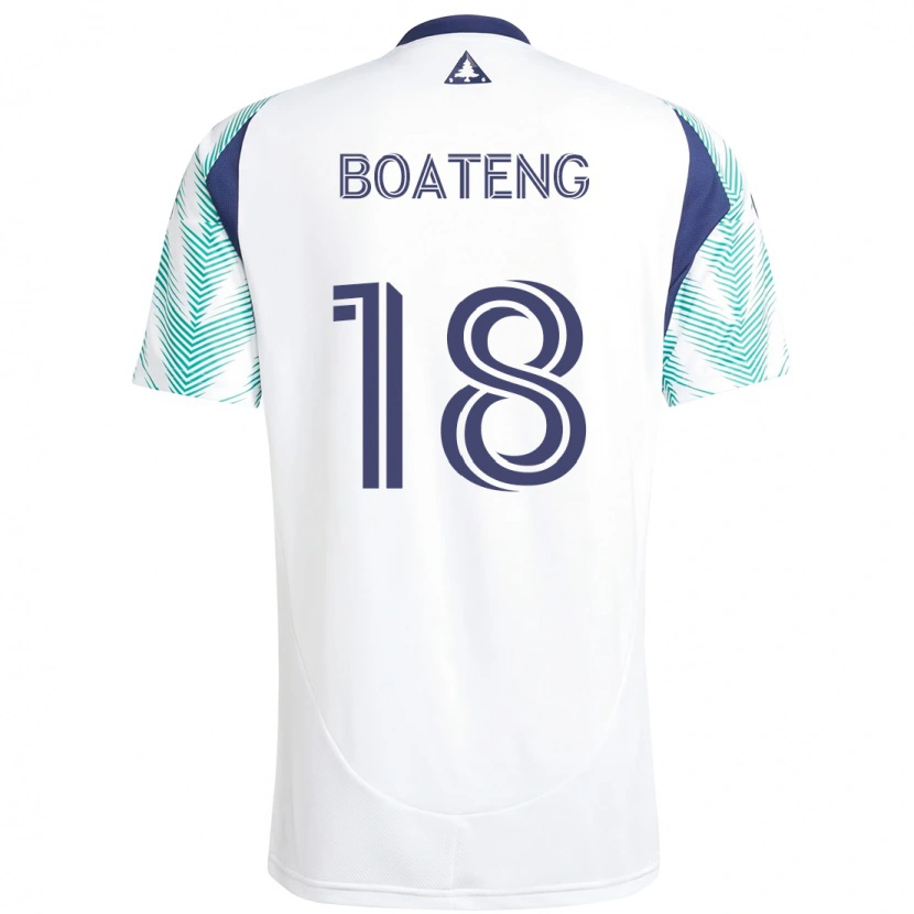 Danxen Criança Camisola Emmanuel Boateng #18 Branco Azul Alternativa 2025/26 Camisa