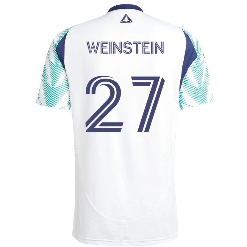 Danxen Criança Camisola Max Weinstein #27 Branco Azul Alternativa 2025/26 Camisa