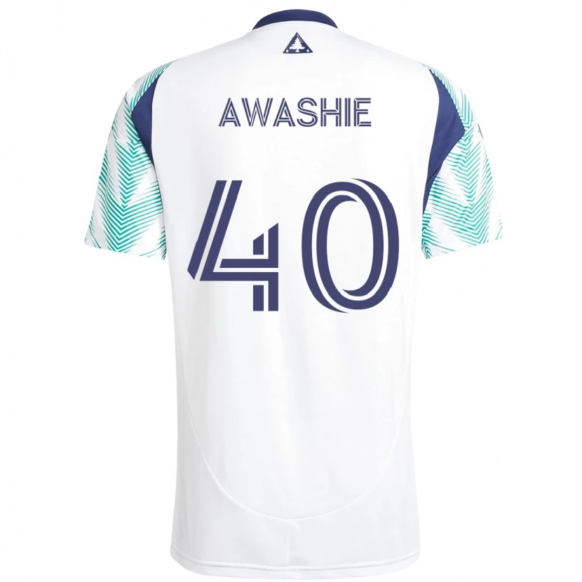 Danxen Criança Camisola Ben Awashie #40 Branco Azul Alternativa 2025/26 Camisa