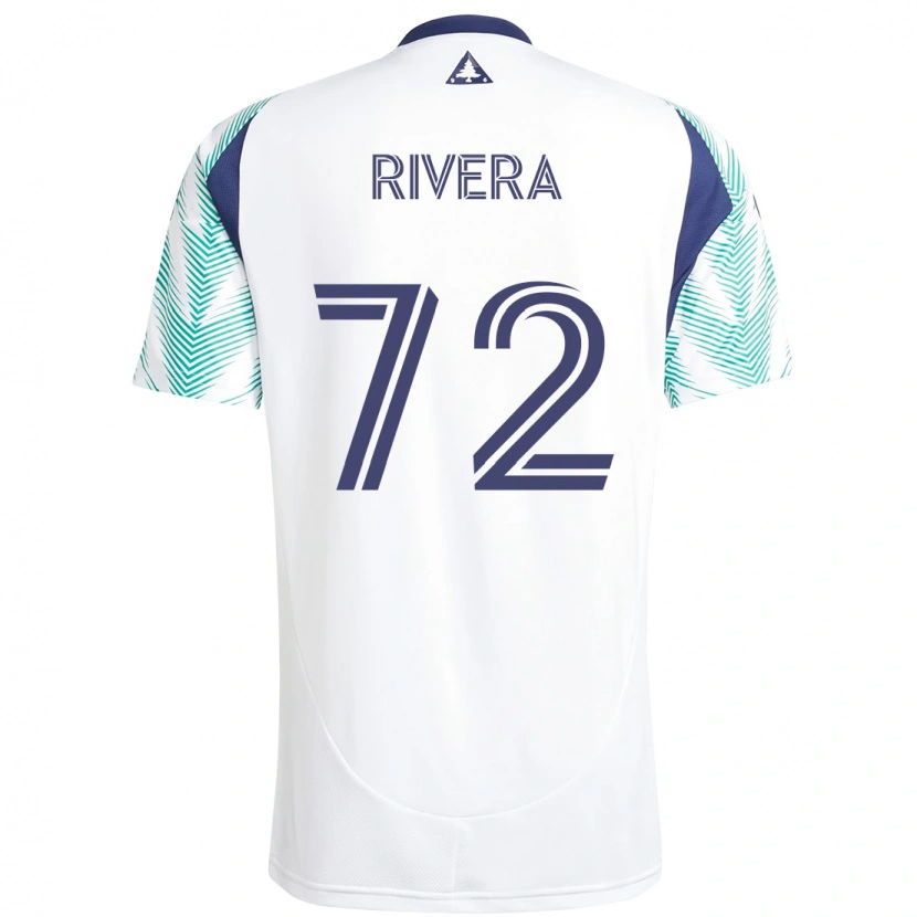 Danxen Criança Camisola Damián Rivera #72 Branco Azul Alternativa 2025/26 Camisa