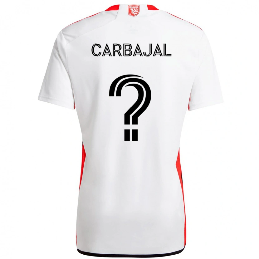 Danxen Criança Camisola Sebastian Carbajal #0 Branco Vermelho Alternativa 2025/26 Camisa
