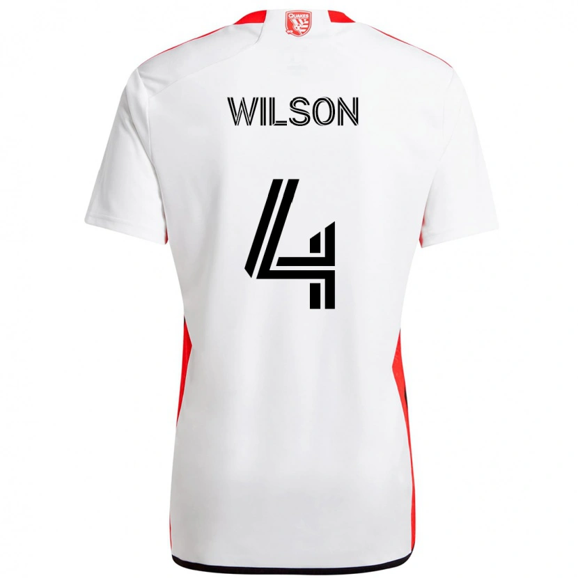 Danxen Criança Camisola Bruno Wilson #4 Branco Vermelho Alternativa 2025/26 Camisa