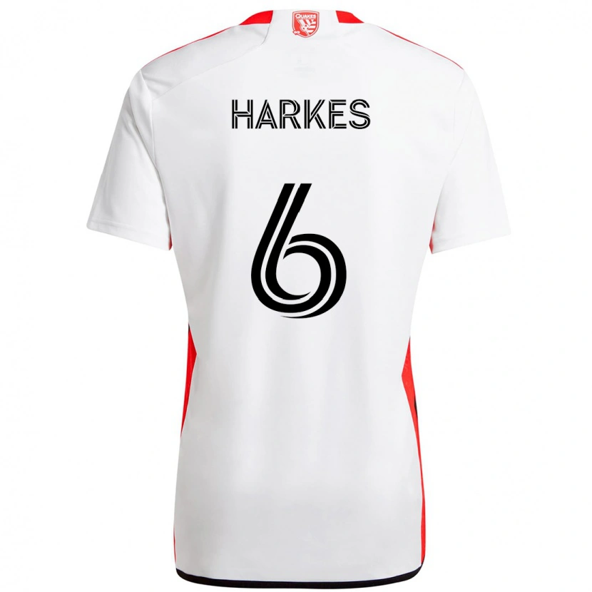 Danxen Criança Camisola Ian Harkes #6 Branco Vermelho Alternativa 2025/26 Camisa