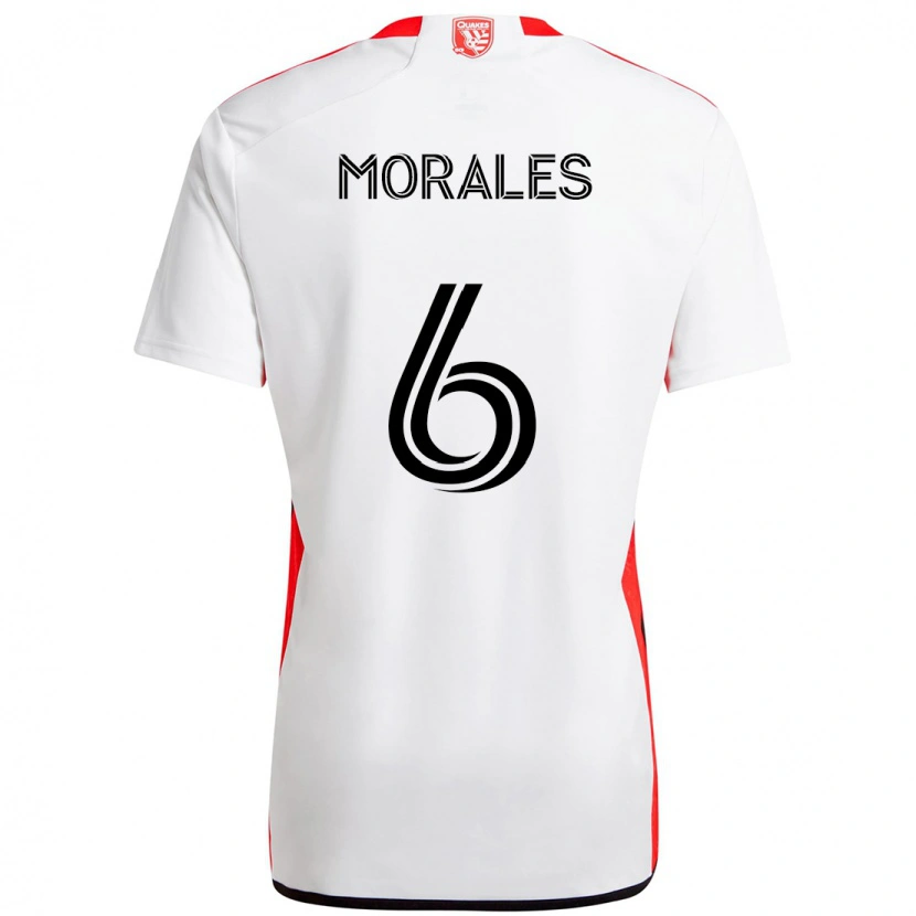 Danxen Criança Camisola Alfredo Morales #6 Branco Vermelho Alternativa 2025/26 Camisa