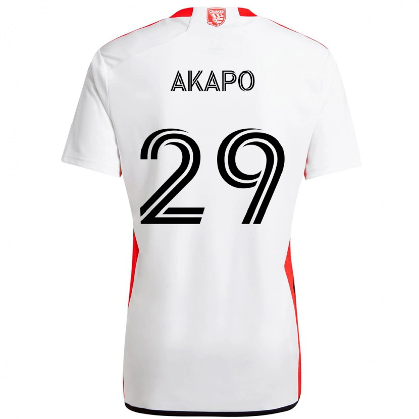 Danxen Criança Camisola Carlos Akapo #29 Branco Vermelho Alternativa 2025/26 Camisa