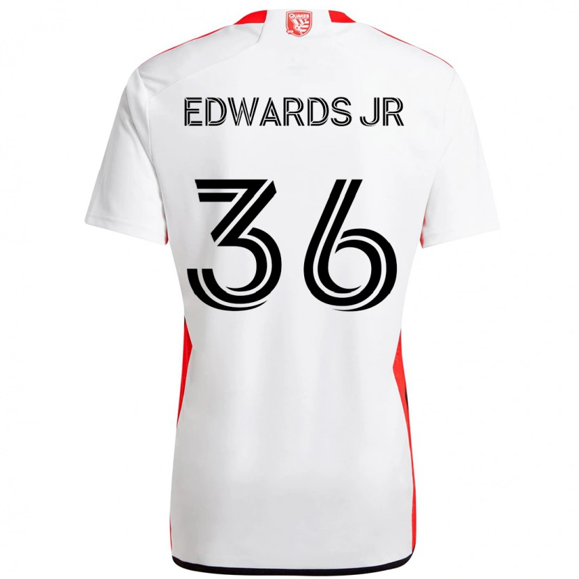 Danxen Criança Camisola Earl Edwards Jr. #36 Branco Vermelho Alternativa 2025/26 Camisa
