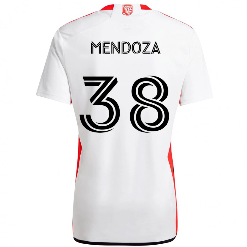 Danxen Criança Camisola Edwyn Mendoza #38 Branco Vermelho Alternativa 2025/26 Camisa
