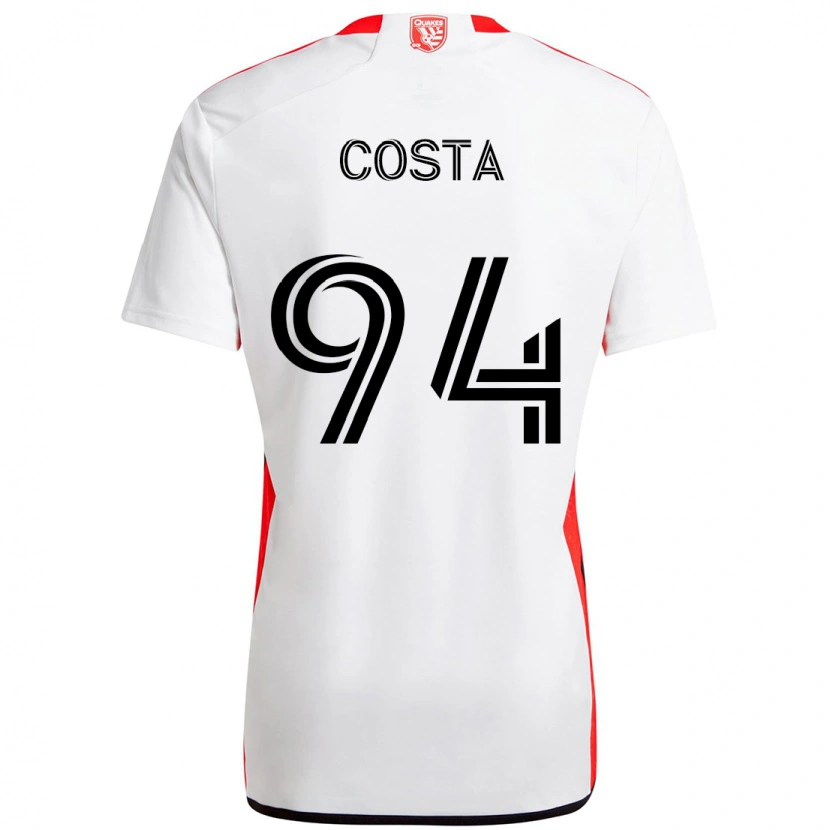 Danxen Criança Camisola Vítor Costa #94 Branco Vermelho Alternativa 2025/26 Camisa