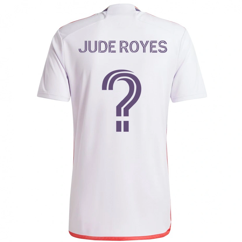 Danxen Criança Camisola Jude Royes #0 Branco Roxo Alternativa 2025/26 Camisa