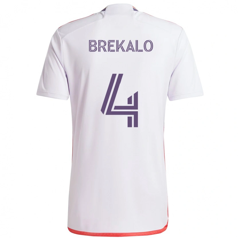 Danxen Criança Camisola David Brekalo #4 Branco Roxo Alternativa 2025/26 Camisa