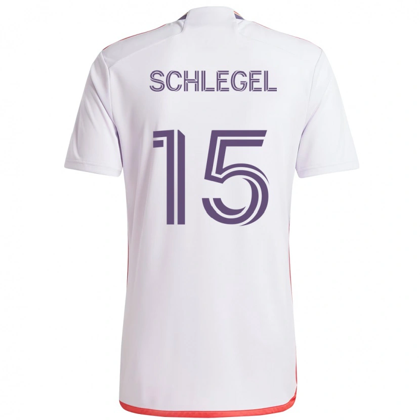 Danxen Criança Camisola Rodrigo Schlegel #15 Branco Roxo Alternativa 2025/26 Camisa