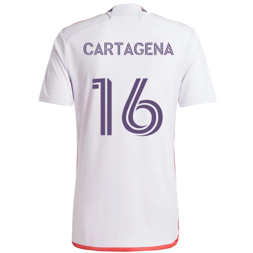 Danxen Criança Camisola Wilder Cartagena #16 Branco Roxo Alternativa 2025/26 Camisa