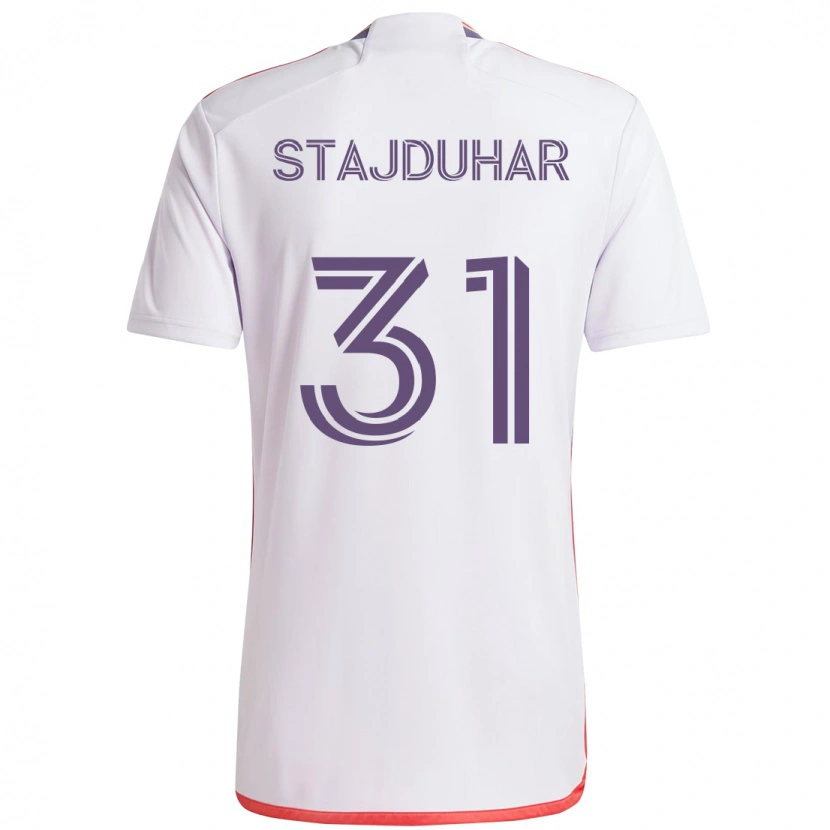 Danxen Criança Camisola Mason Stajduhar #31 Branco Roxo Alternativa 2025/26 Camisa