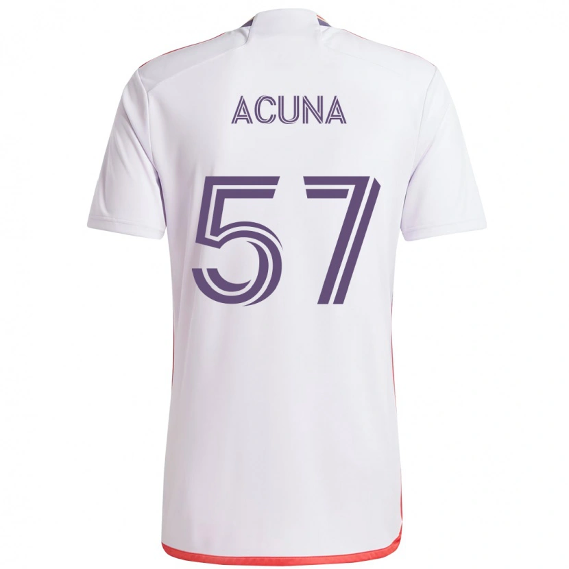 Danxen Criança Camisola Cristofer Acuña #57 Branco Roxo Alternativa 2025/26 Camisa