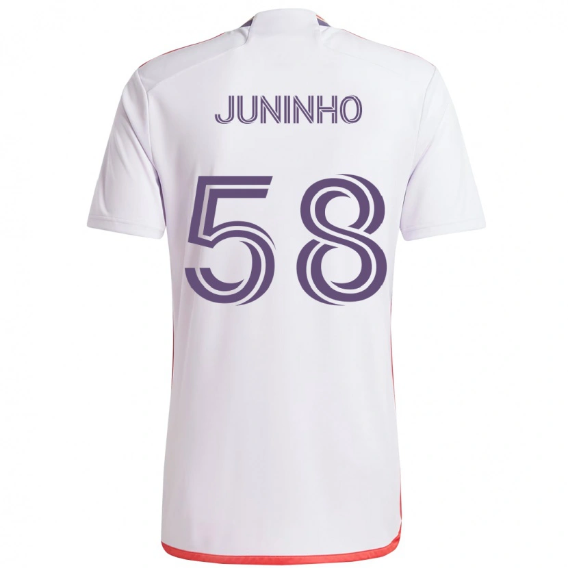 Danxen Criança Camisola Juninho #58 Branco Roxo Alternativa 2025/26 Camisa