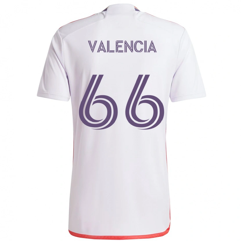 Danxen Criança Camisola Yeiler Valencia #66 Branco Roxo Alternativa 2025/26 Camisa